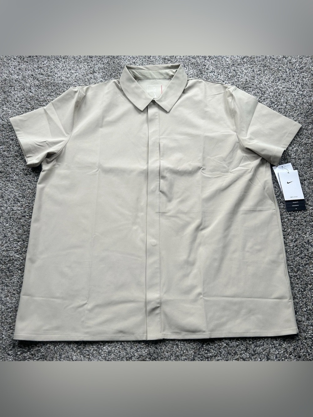 Nike 24.7 Perfect Stretch Dri-FIT Top Desert Khaki Brown Mens Small HQ6958-253